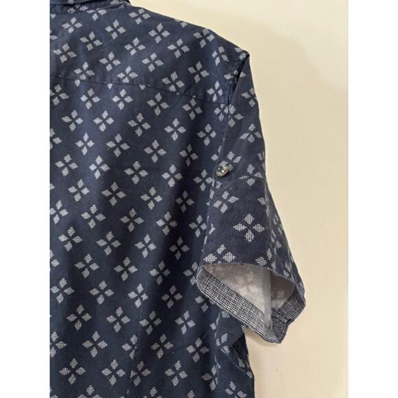 Ted Baker Men's Small Short Sleeve Button Down Blue Shirt Collar Cotton Preppy - Picture 7 of 8